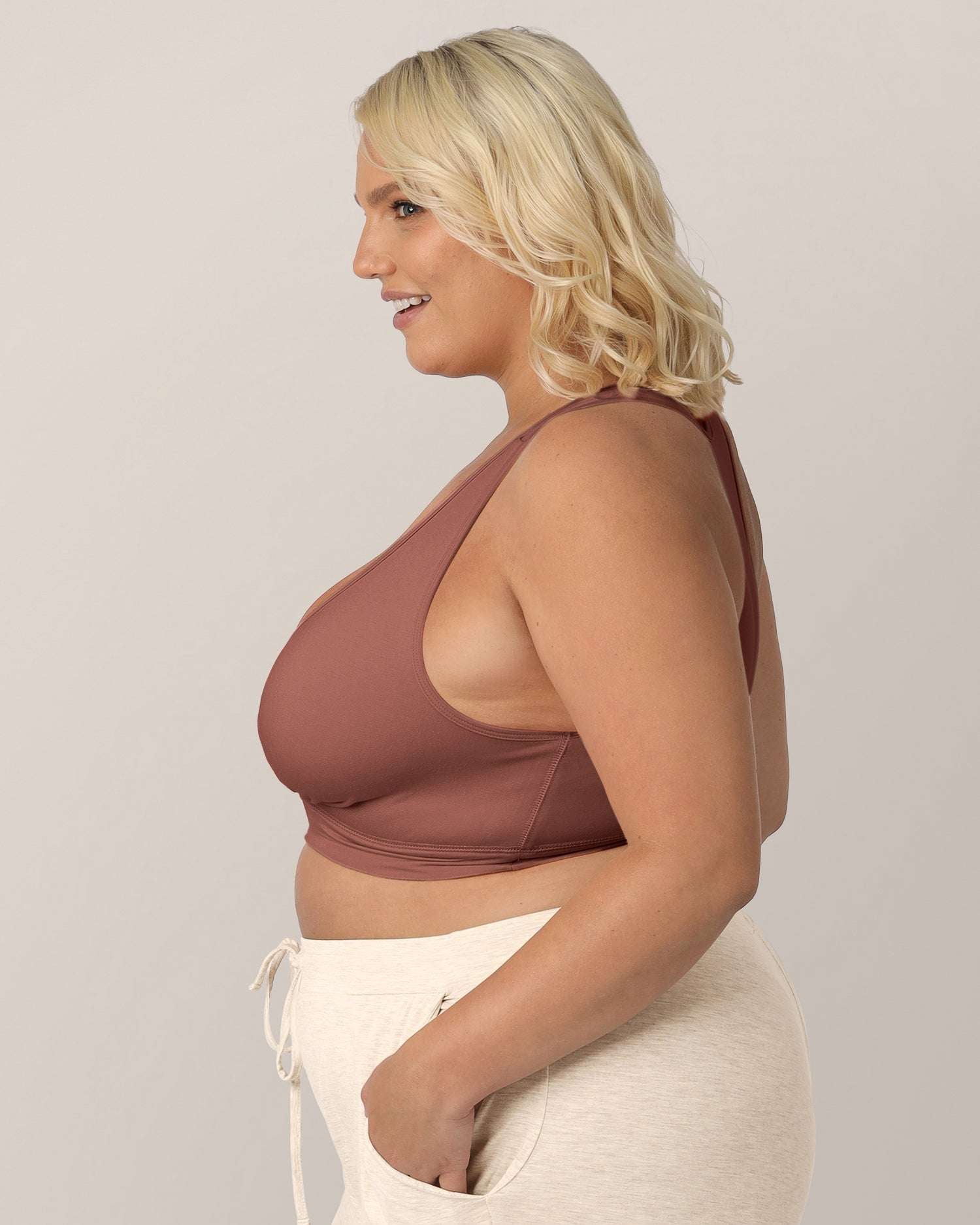 French Terry Racerback Nursing & Sleep Bra | Redwood | Milk & Baby