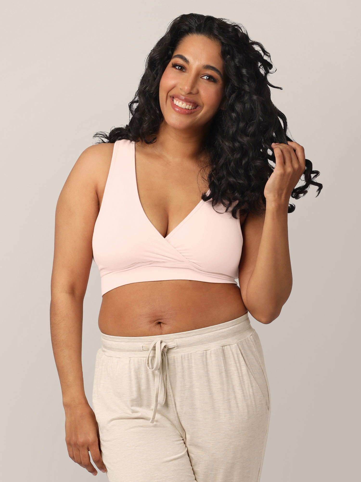 French Terry Racerback Nursing & Sleep Bra | Soft Pink | Milk & Baby