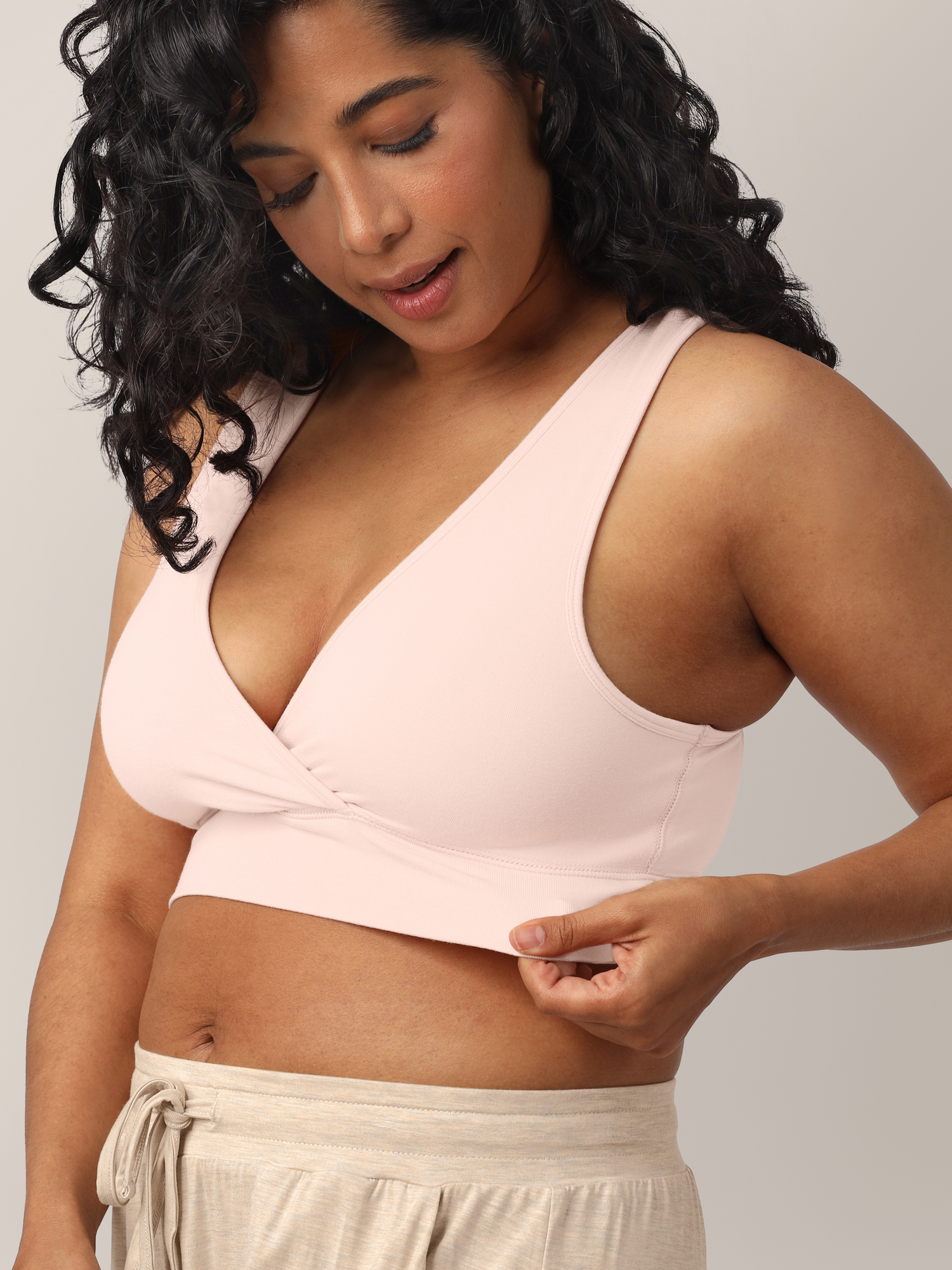 French Terry Racerback Nursing & Sleep Bra | Soft Pink | Milk & Baby