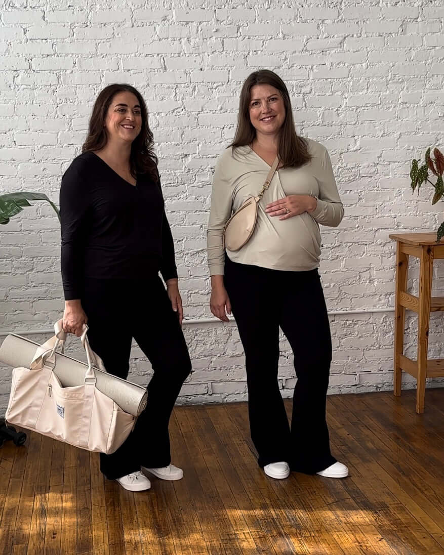 Nursing & Maternity Everywhere Long-Sleeve Wrap Blouse | Moss | Milk & Baby