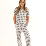 Slate Gingham | Mommy Pajamas | Milk & Baby