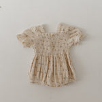 Flora | Ruffle Muslin Romper | Milk & Baby