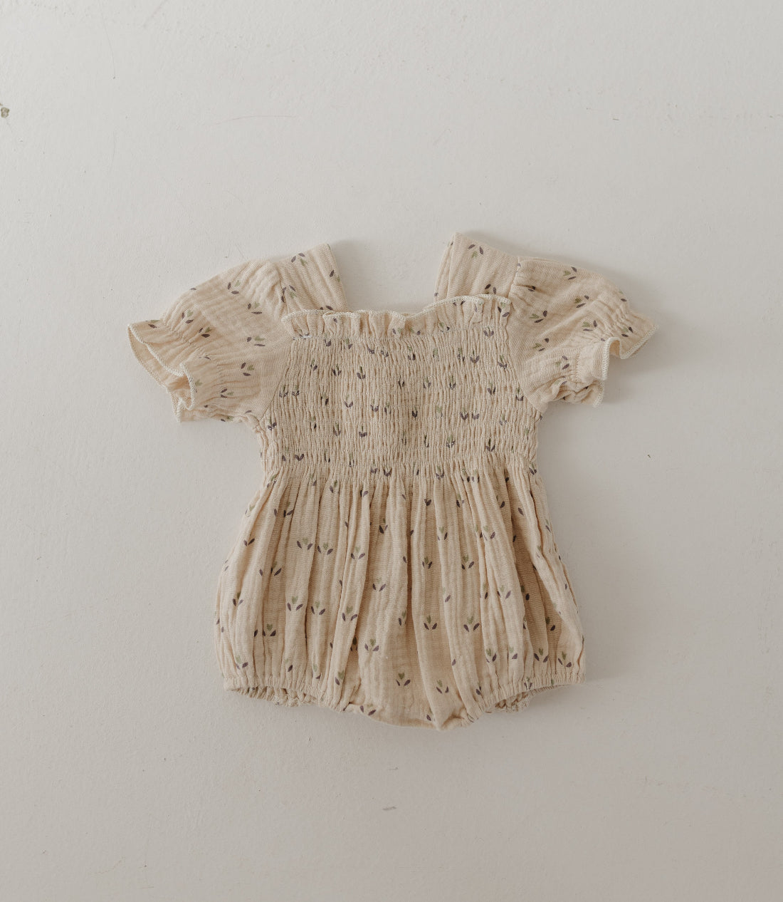 Flora | Ruffle Muslin Romper | Milk & Baby