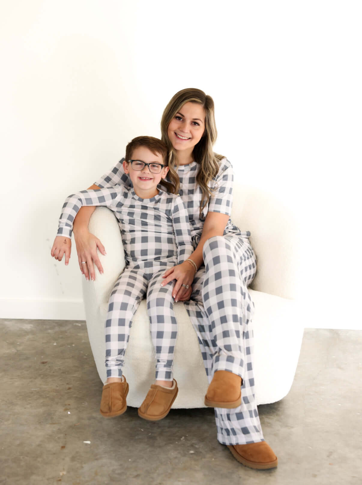 Slate Gingham | Mommy Pajamas | Milk & Baby