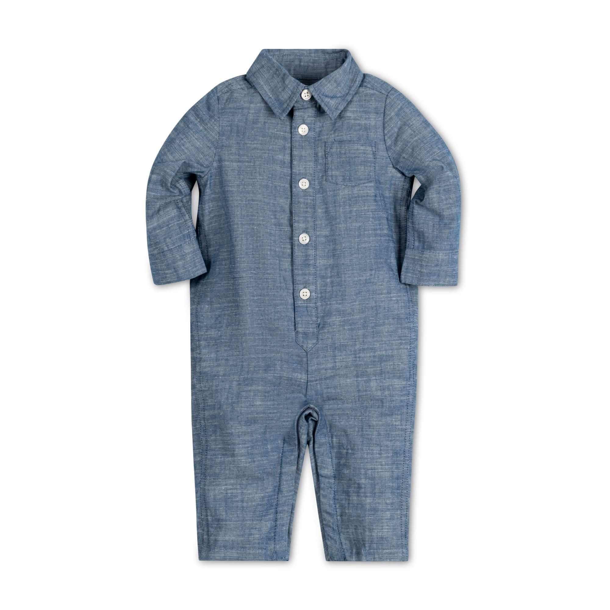Long Sleeve Button Front Romper | Milk & Baby