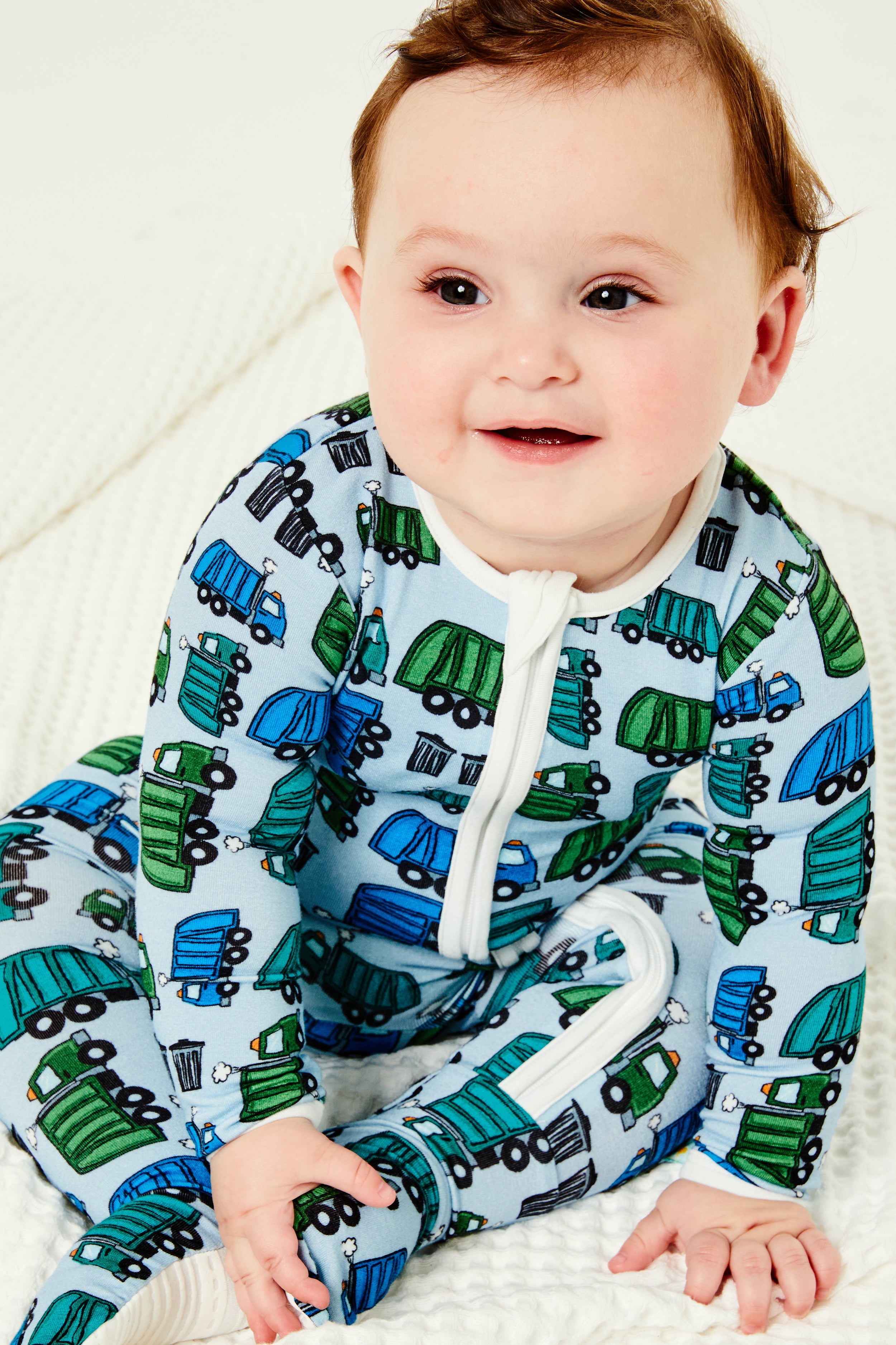 Garbage Trucks | Soft & Stretchy Zipper Footie