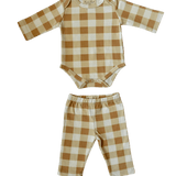 Western Gingham Bodysuit + Pant Set