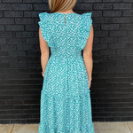 Smocked Floral Print Nursing Midi Dress - back