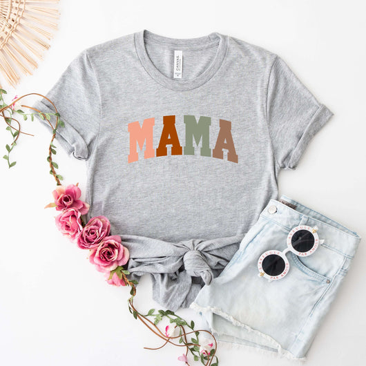 Mama Block Colorful | Short Sleeve Crew Neck Milk & Baby