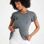 Handy Crossover Short Sleeve Cotton Maternity/Nursing Top | Milk & Baby