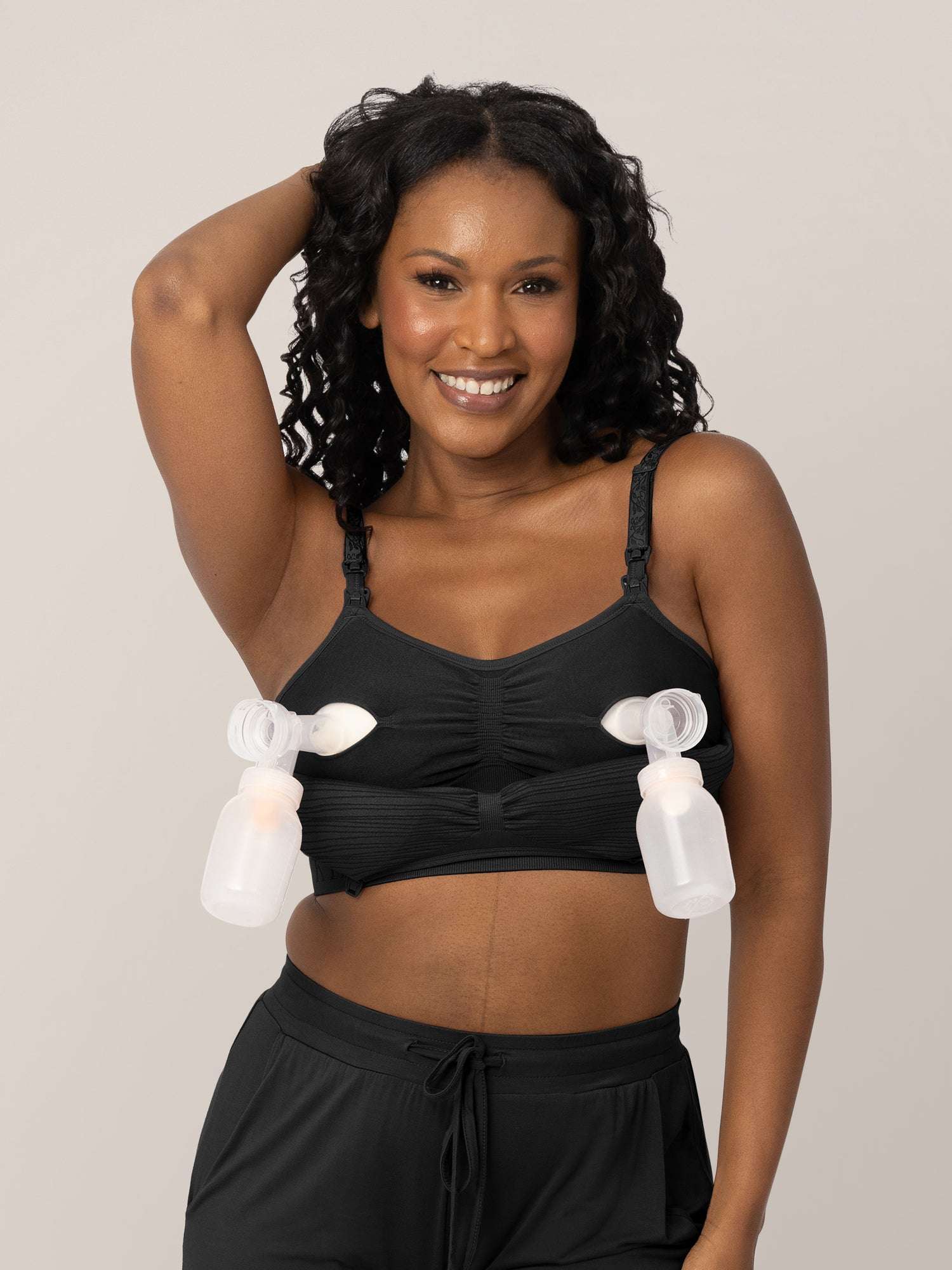 Sublime® Hands-Free Pumping & Nursing Bra | Black | Milk & Baby