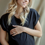 Handy Crossover Short Sleeve Cotton Maternity/Nursing Top | Milk & Baby