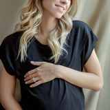 Handy Crossover Short Sleeve Cotton Maternity/Nursing Top | Milk & Baby