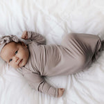 Harbor Mist Knotted Newborn Baby Gown | Milk & Baby