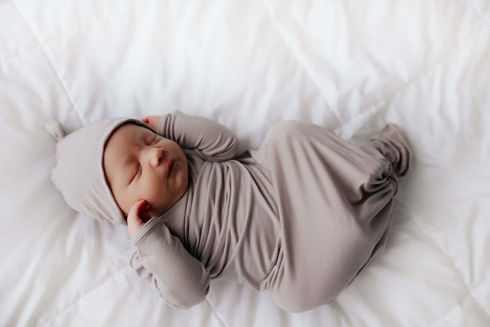 Harbor Mist Knotted Newborn Baby Gown | Milk & Baby