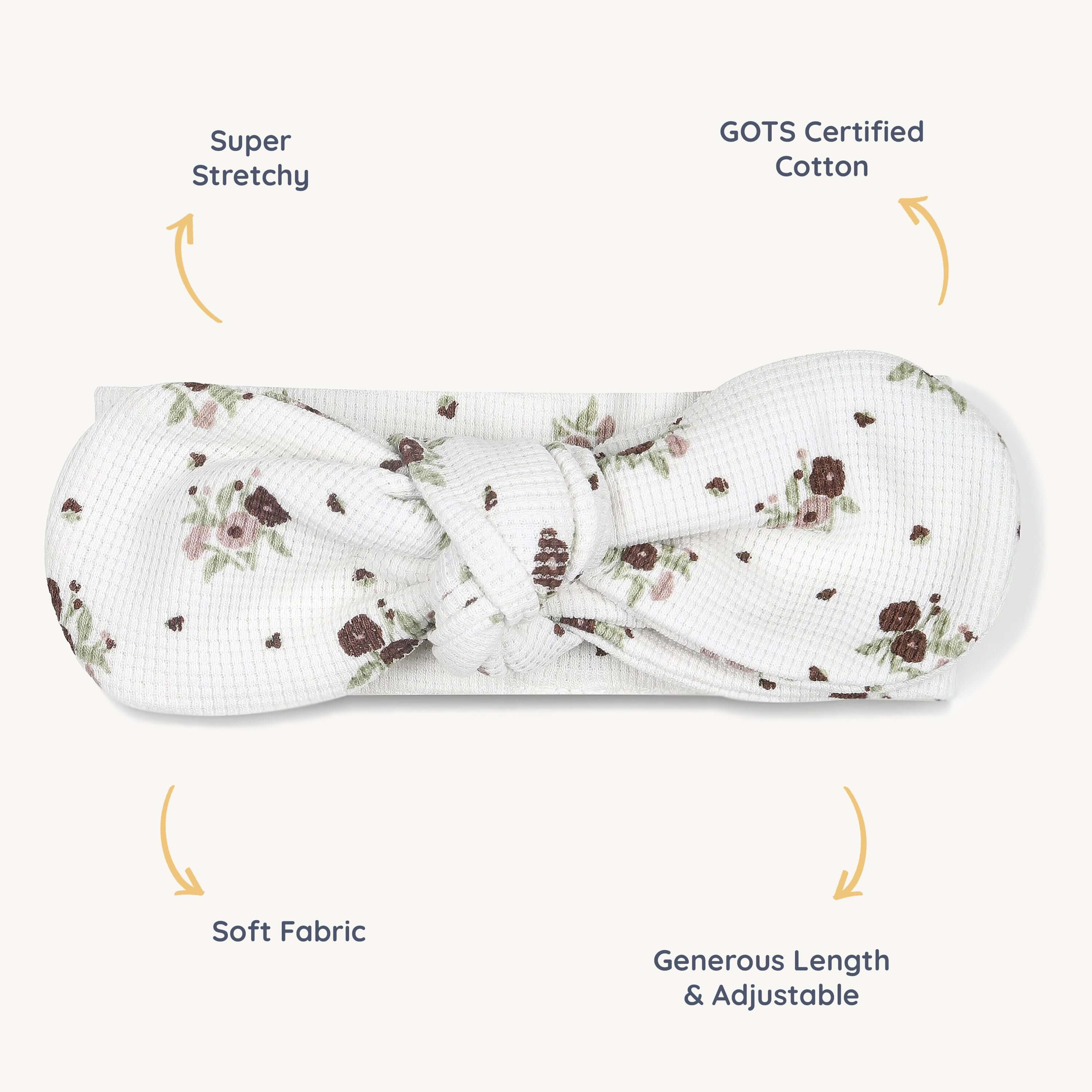 Organic Headwrap - Plum Ditsy | Milk & Baby