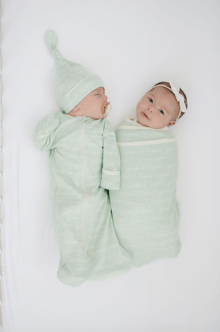 I Love You (Desert Green) | GOTS Certified Organic Cotton Sleepsack | Milk & Baby
