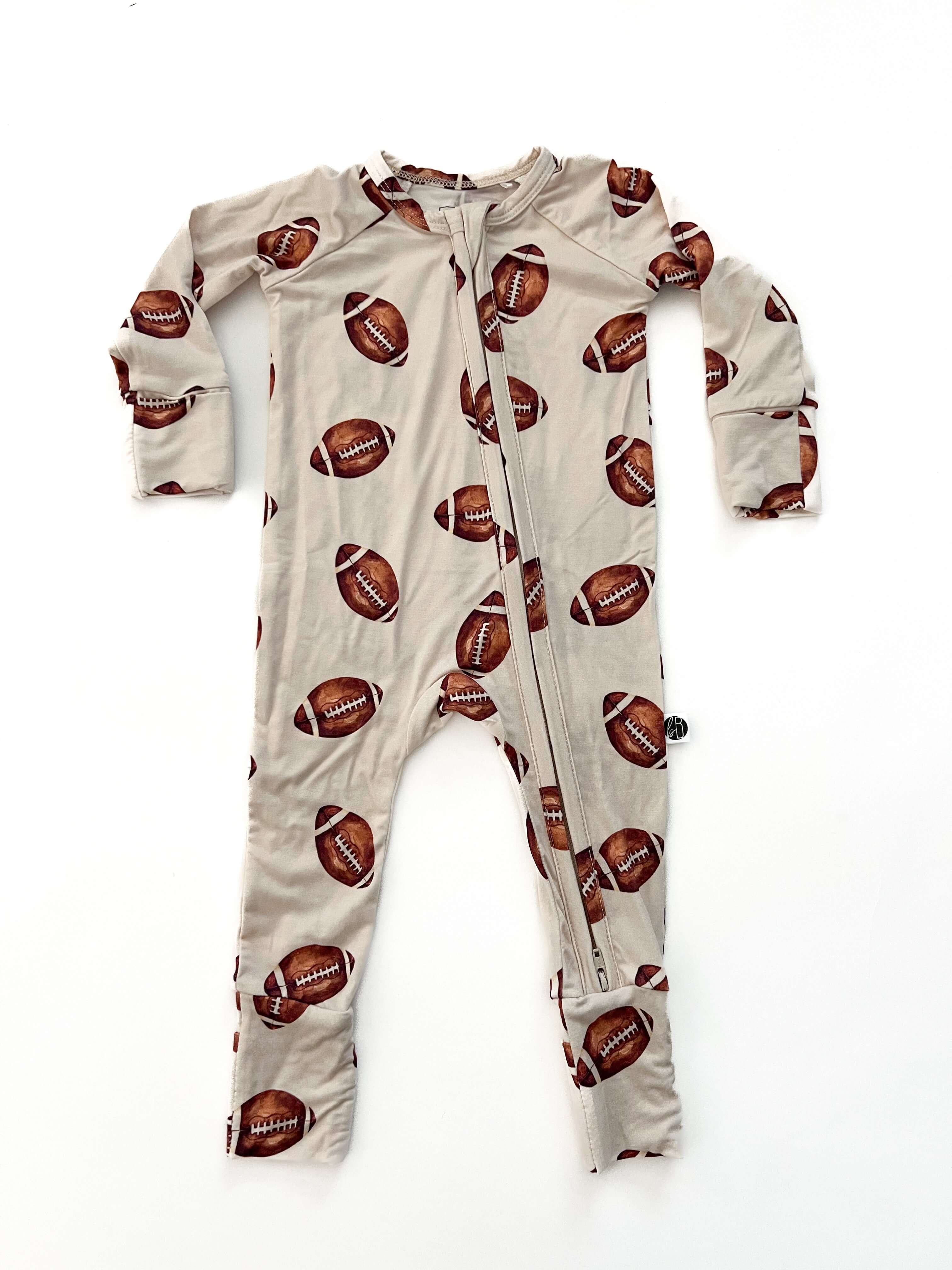 FOOTBALL | ZIP ROMPER | Milk & Baby