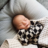 Black Checkerboard | Bamboo Zip Pajamas