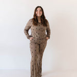Brown & Black Lightning Bolt | Women's Bamboo Pajamas | Milk & Baby