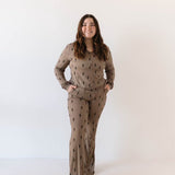 Brown & Black Lightning Bolt | Women's Bamboo Pajamas | Milk & Baby