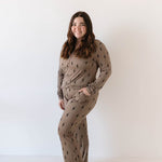 Brown & Black Lightning Bolt | Women's Bamboo Pajamas | Milk & Baby