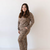 Brown & Black Lightning Bolt | Women's Bamboo Pajamas | Milk & Baby