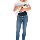 Handy Crossover Short Sleeve Cotton Maternity/Nursing Top