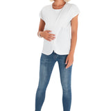 Handy Crossover Short Sleeve Cotton Maternity/Nursing Top