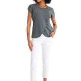 Handy Crossover Short Sleeve Cotton Maternity/Nursing Top