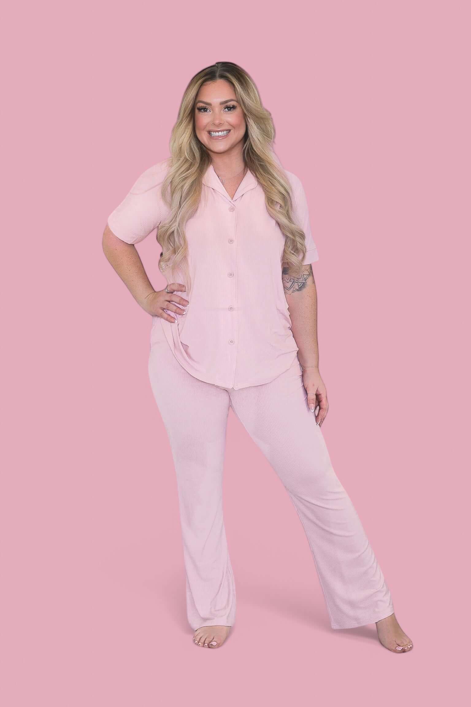 PINK ROSE RIB WOMEN'S DREAM SET | Milk & Baby
