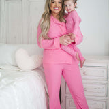Bubblegum Rib Women's Dream Nursing Pajamas Milk & Baby