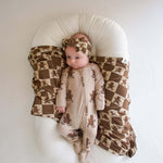 Bamboo Head Wrap | Gingerbread Checkerboard 2024 | Milk & Baby