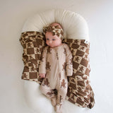 Bamboo Head Wrap | Gingerbread Checkerboard 2024 | Milk & Baby
