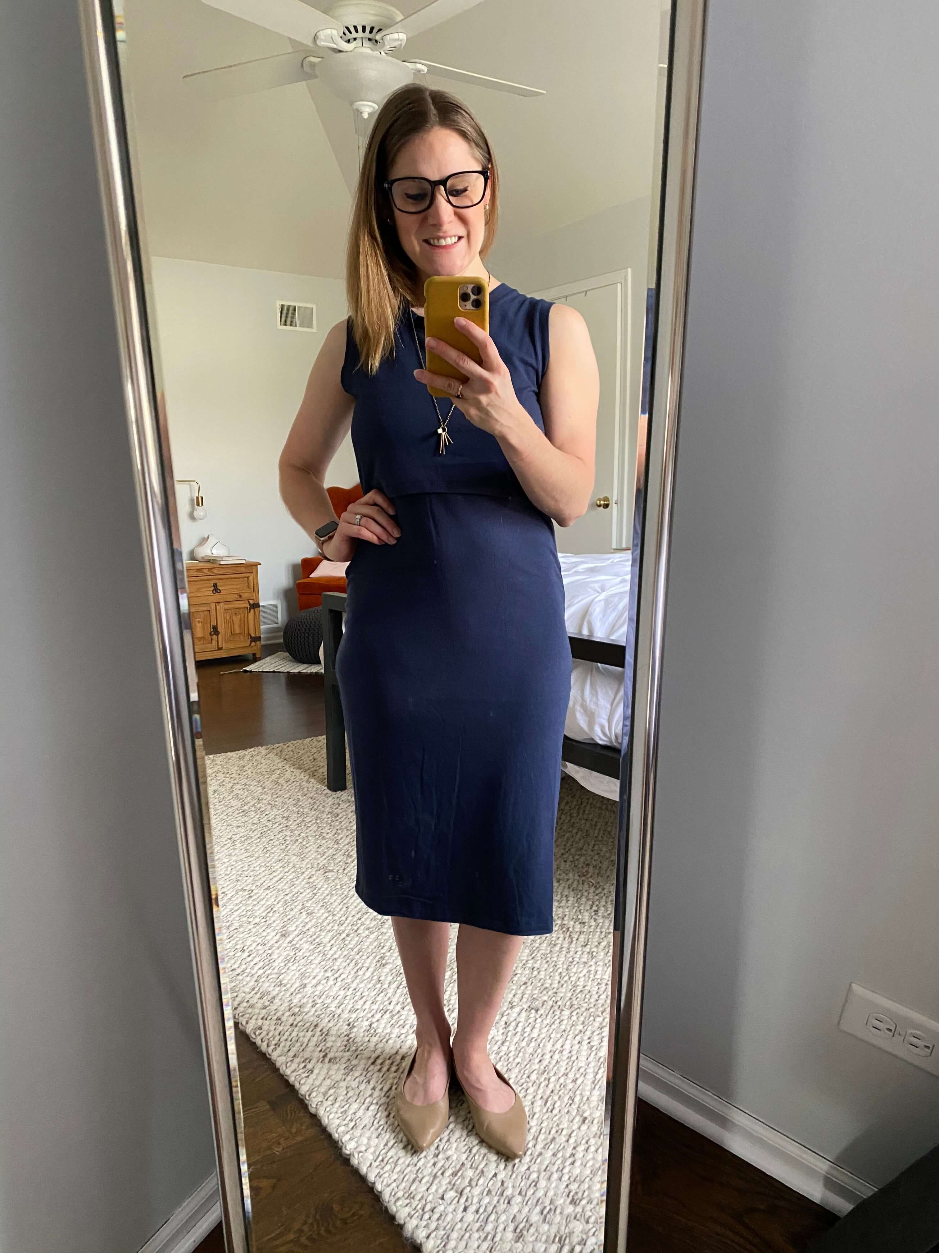 Little Breastfeeding Dress | Navy | Milk & Baby