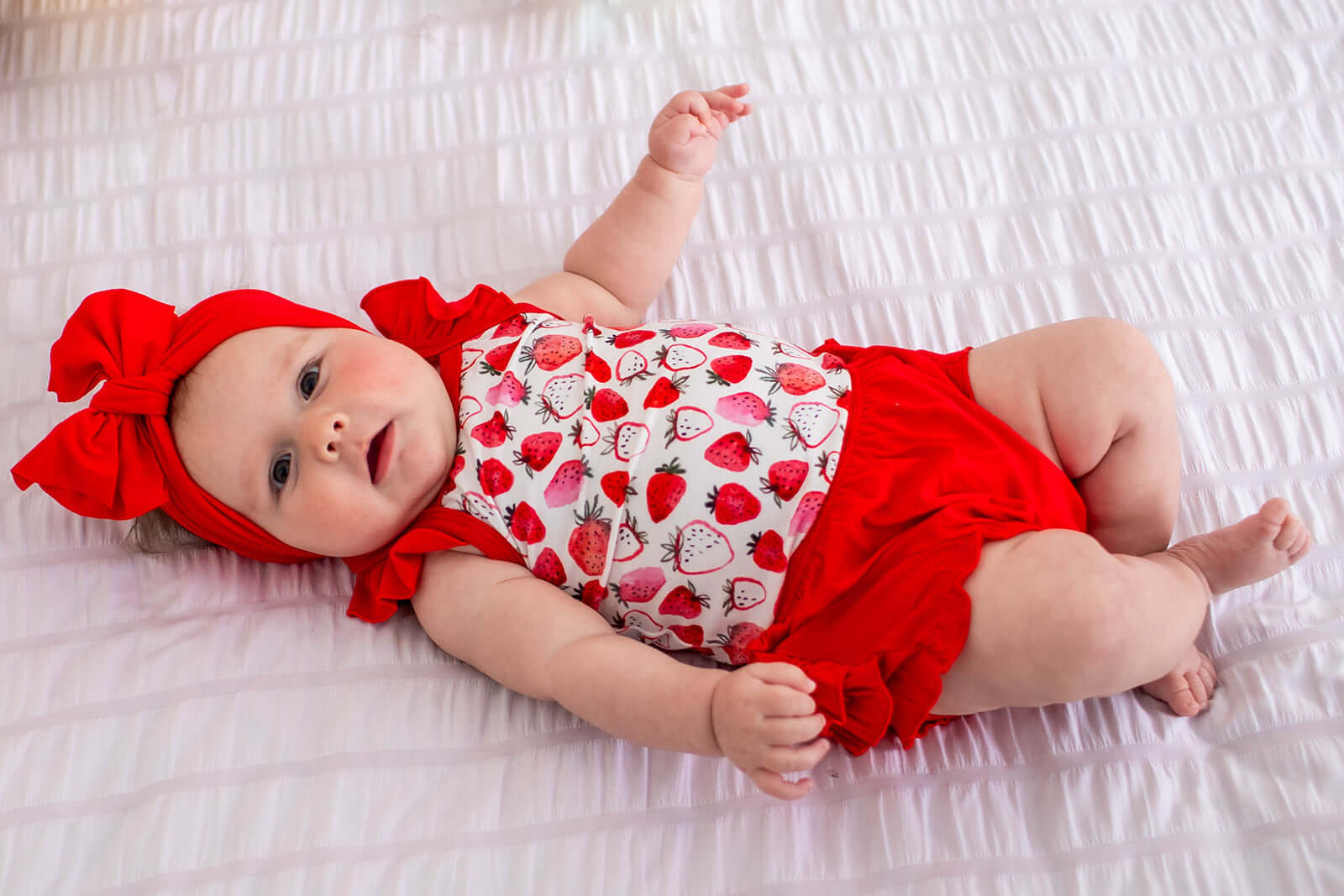 Strawberry Fields Ruffle Bloomer Set | Milk & Baby