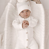 Luna + Luca Classic Purl Knit Jumpsuit - White | Milk & Baby