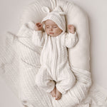 Luna + Luca Baby Bear Jumpsuit | White | Milk & Baby