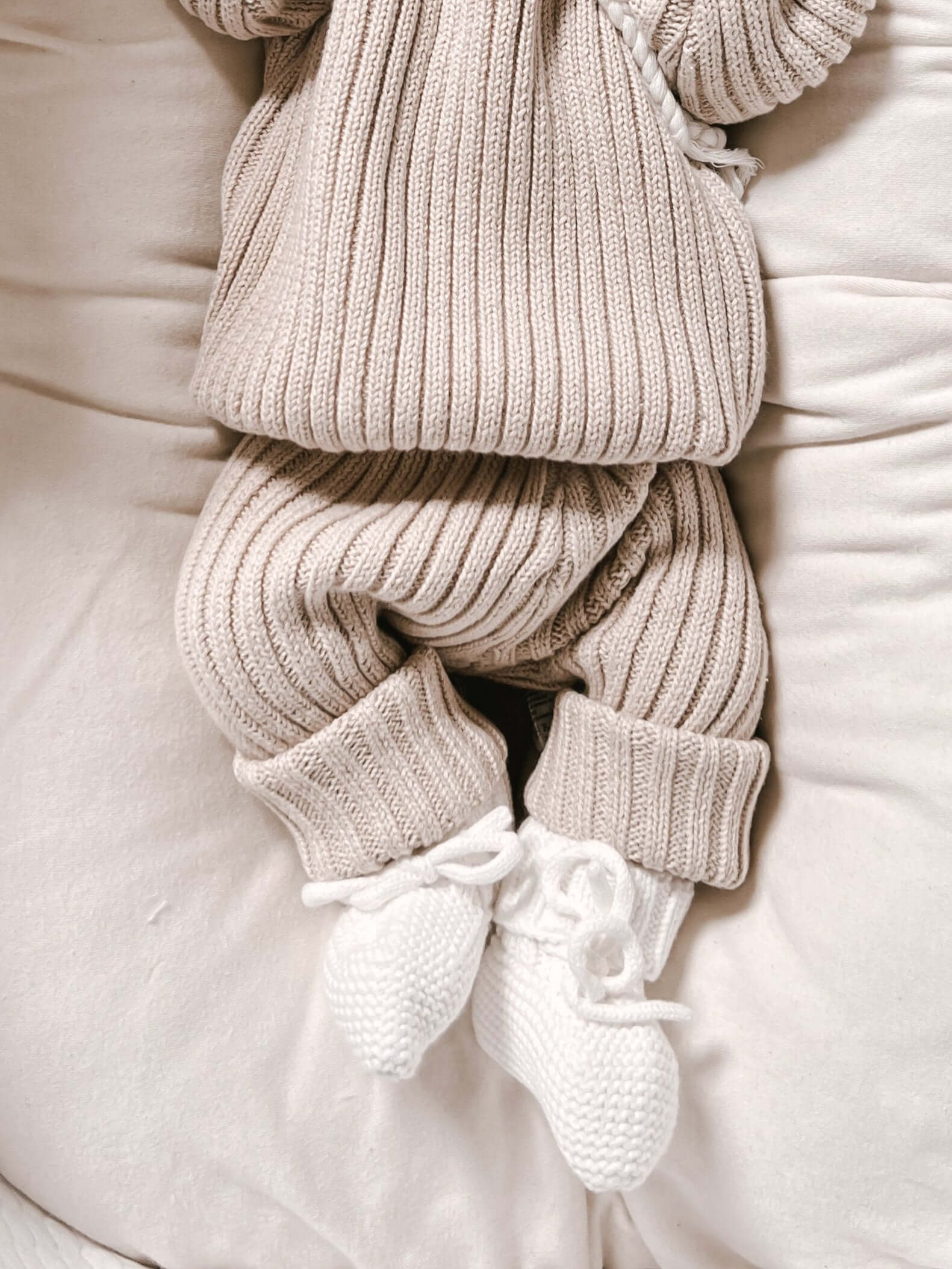 Chunky Rib Leggings | Beige | Milk & Baby