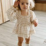 Gingham | Ruffle Romper | Milk & Baby