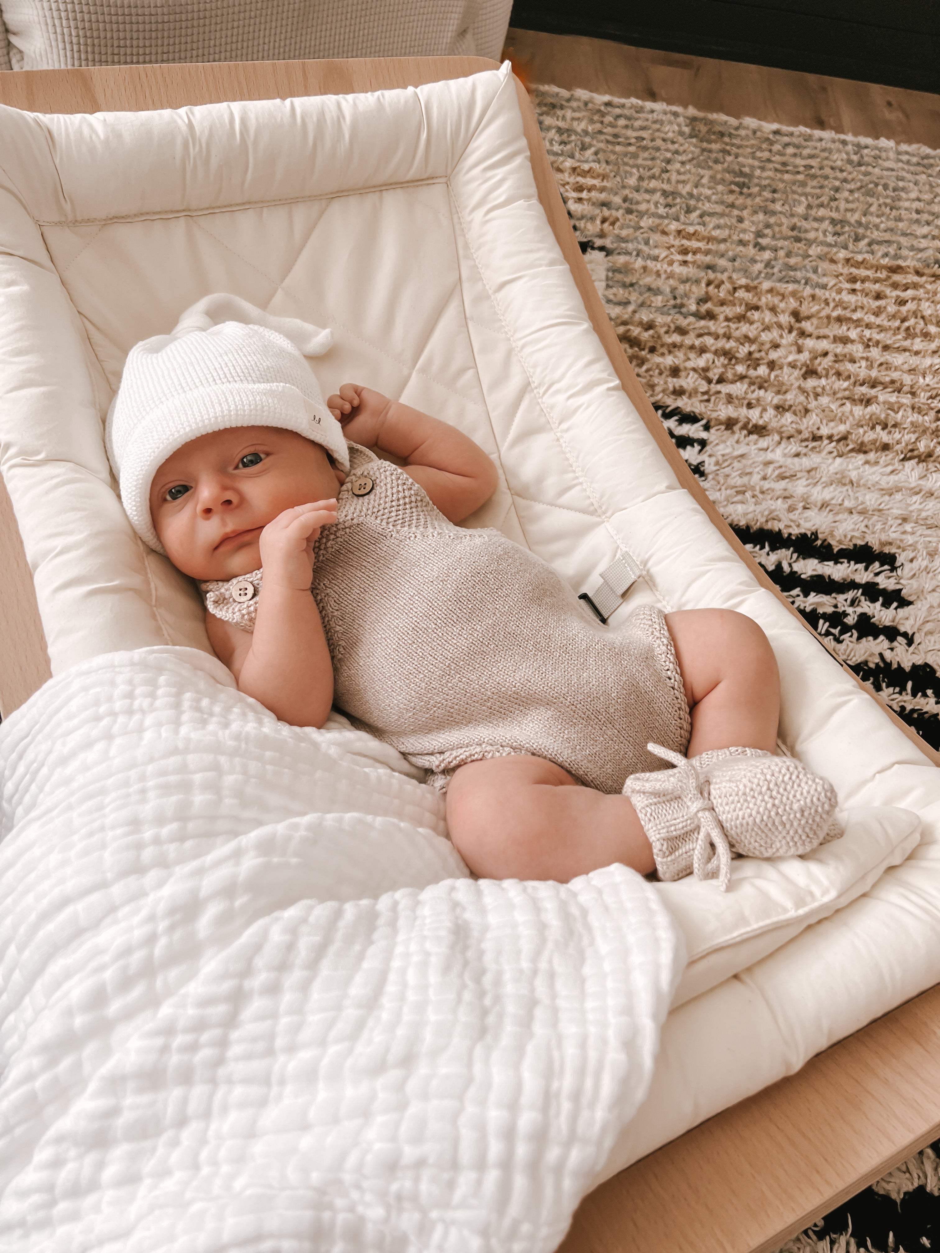 Luna + Luca Novelty Knit Romper - Heather Beige | Milk & Baby