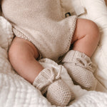 Luna + Luca Organic Booties - Heather Beige | Milk & Baby