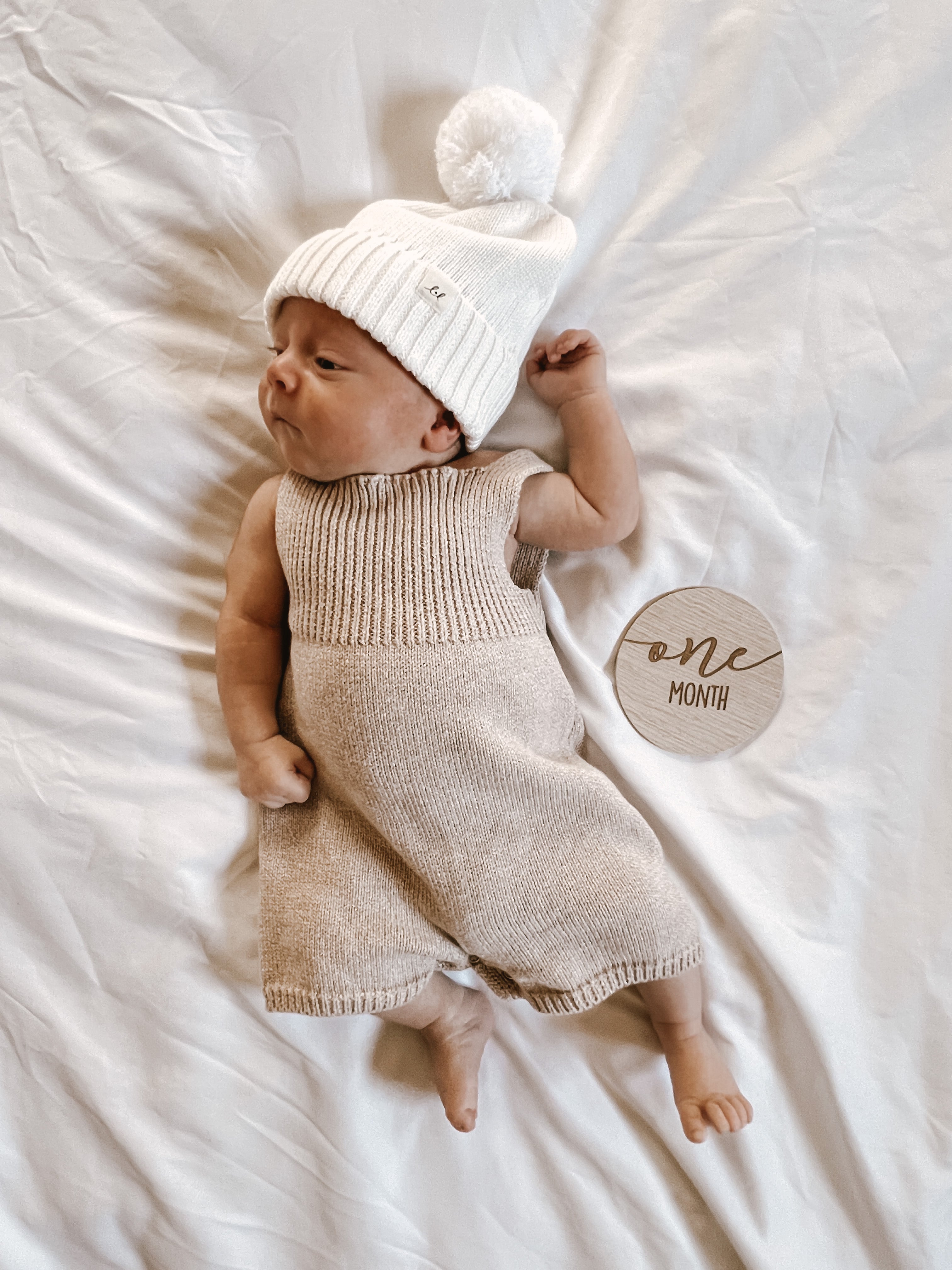 Luna + Luca Rib Detail Short Romper - Heather Beige | Milk & Baby