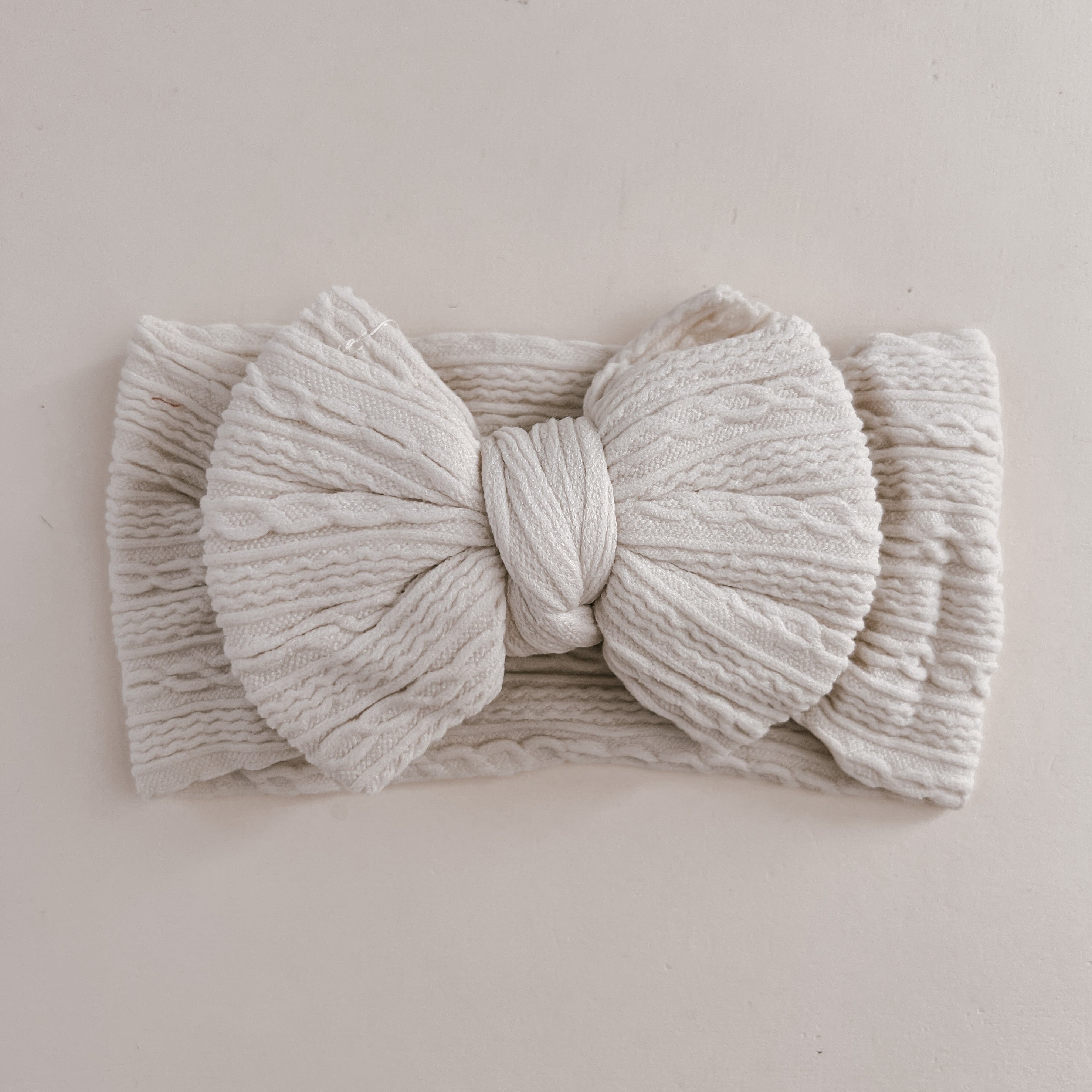 Luna + Luca Stretch Bow Headband - Cream | Milk & Baby