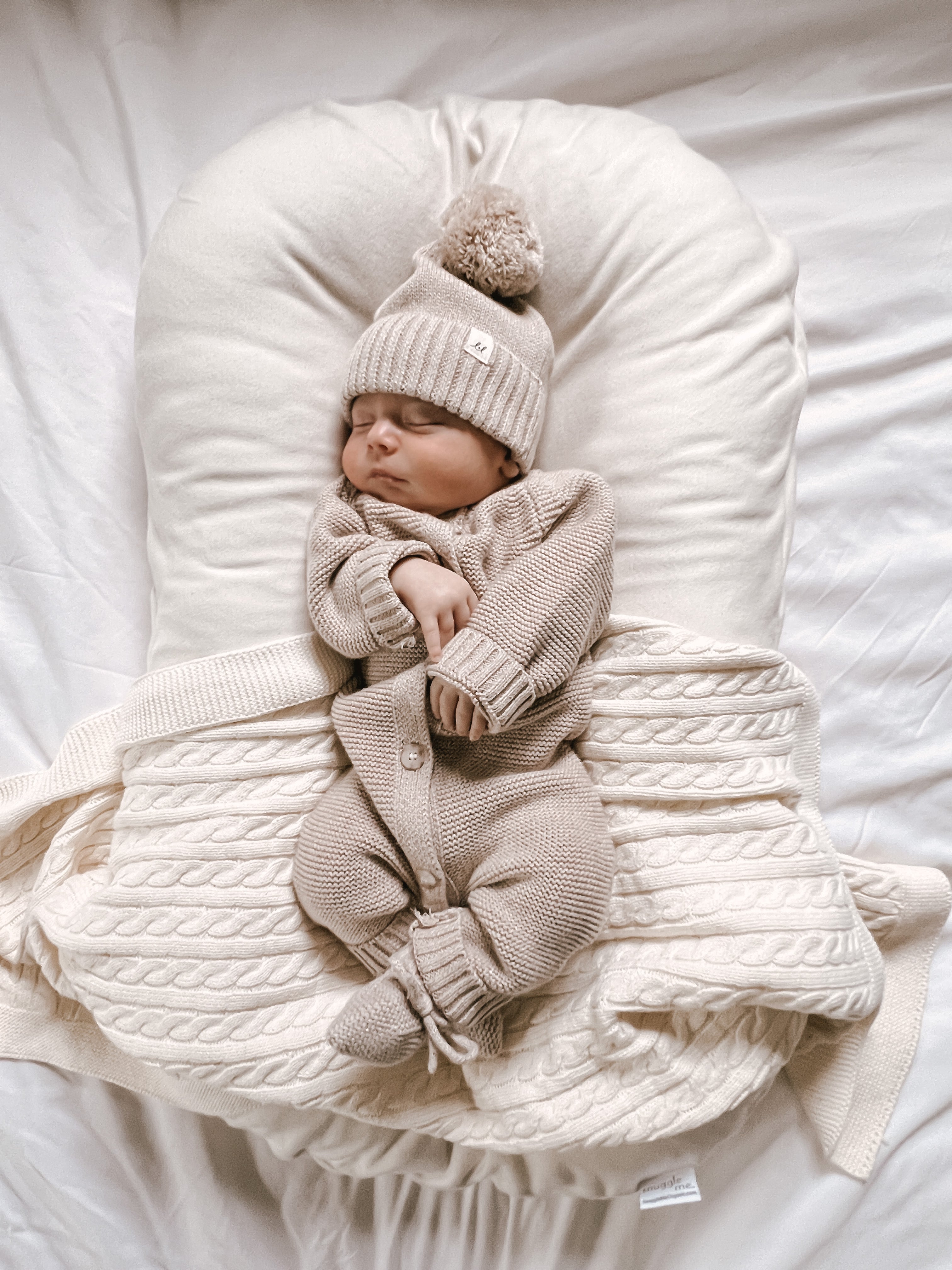 Luna + Luca Organic Booties - Heather Beige | Milk & Baby