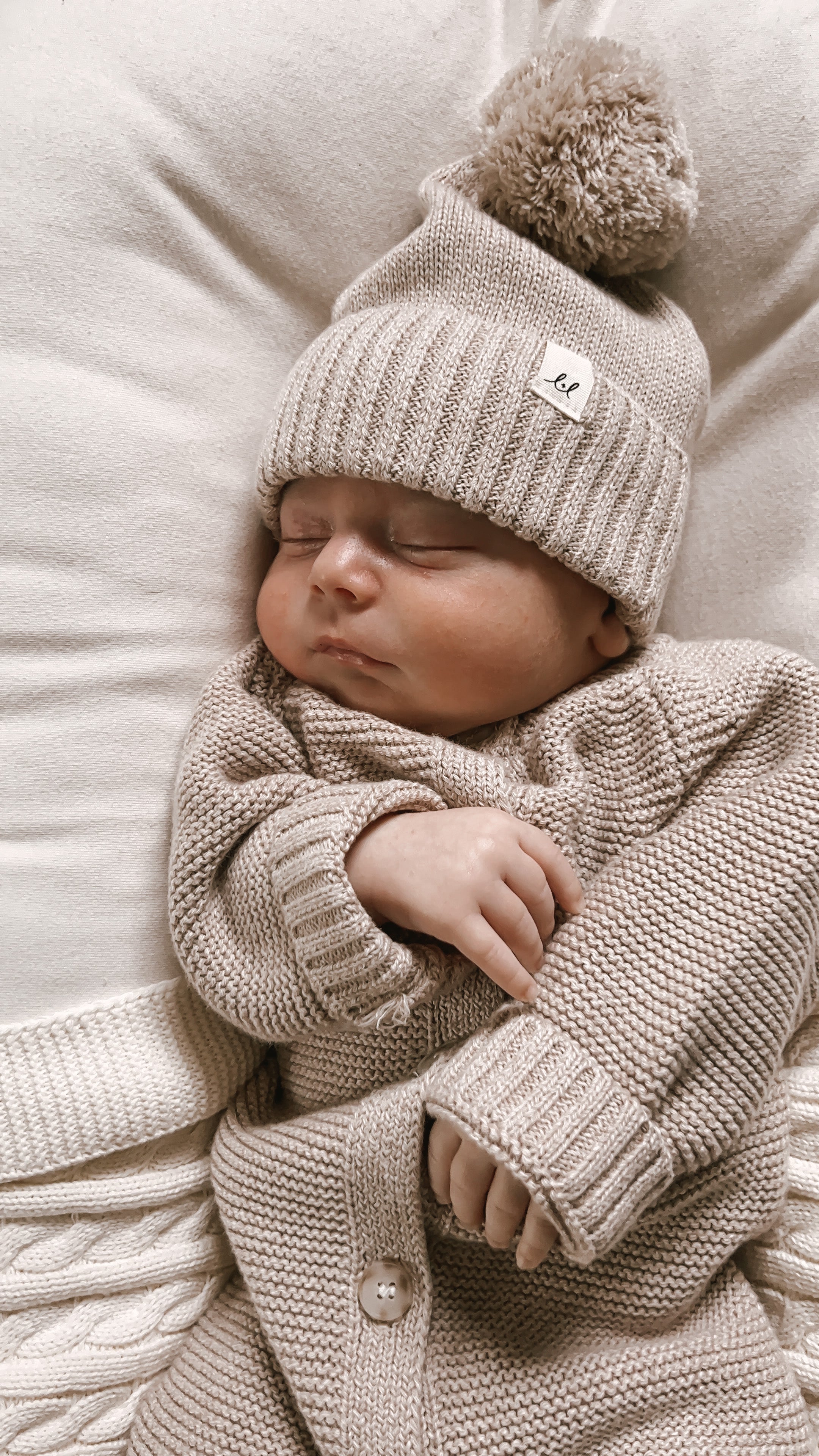Luna + Luca Classic Purl Knit Jumpsuit - Heather Beige | Milk & Baby