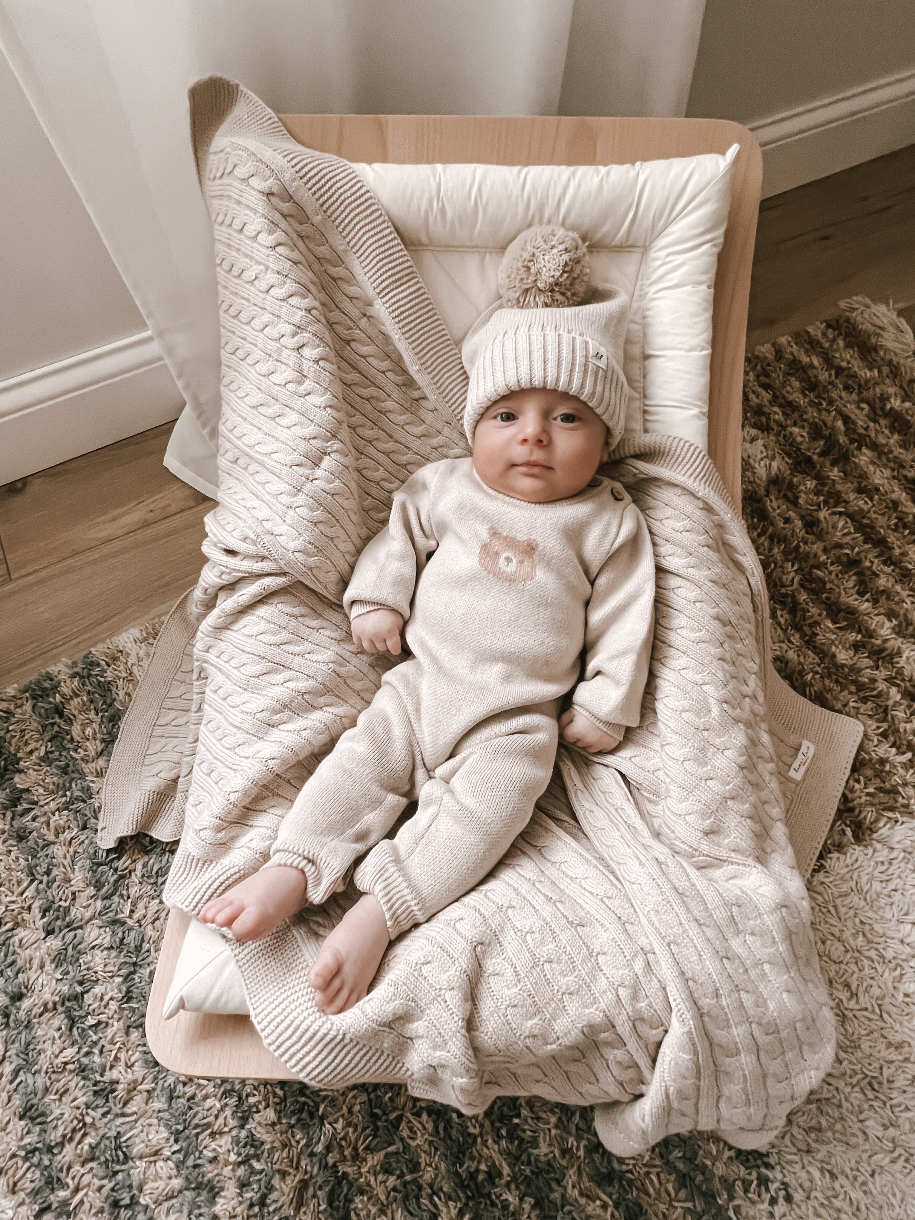 Luna + Luca Bear Jacquard Jumpsuit | Milk & Baby