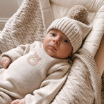 Luna + Luca Bear Jacquard Jumpsuit Milk & Baby