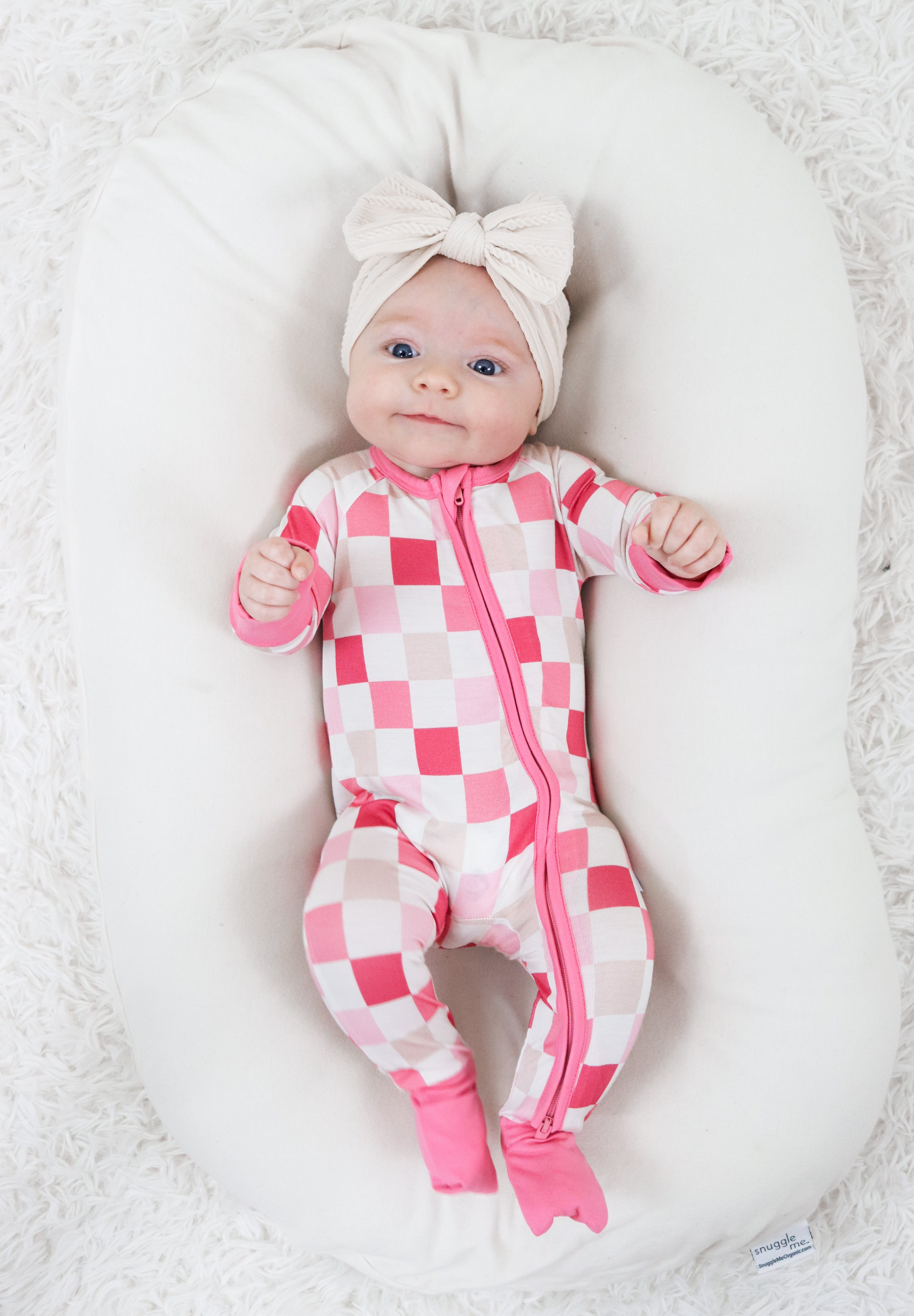 Dreamy Pink Checkers Dream Romper | Milk & Baby