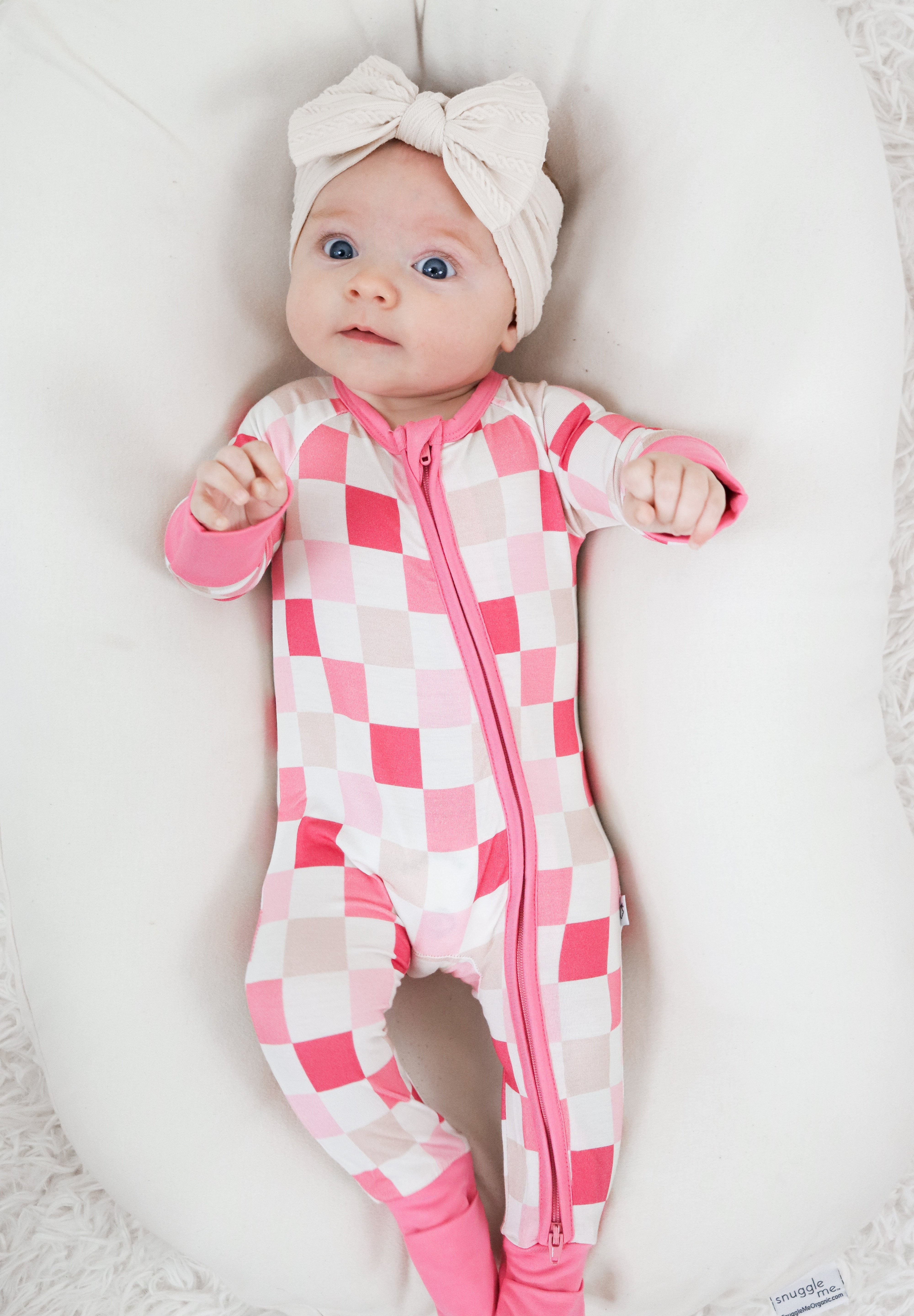 Dreamy Pink Checkers Dream Romper | Milk & Baby